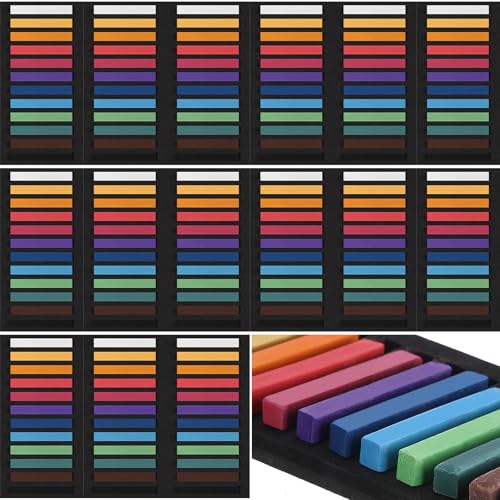 Watersay 192 Pcs Soft Pastels for Artists Color Pastels Set 12 Assorted Colors Square Chalk Sticks 2.36 Inches 16 Boxes Art Drawing Painting Supplies for Parties, Donations, 60 mm - color: 12 Assorted Colors, size: 60 mm
