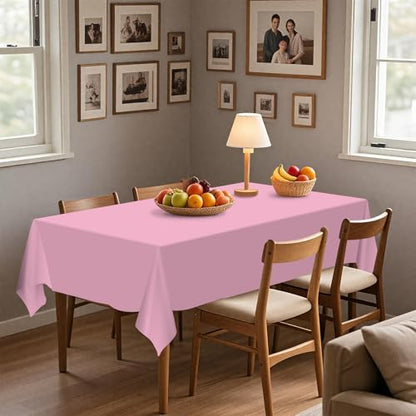 54IN X 160FT Plastic Table Cover Roll with Cutter Box, Cut to Size Plastic Table Cloths for Parties, Birthday, (Pink, 54"x1920") - color: Pink, size: 1920" x 54" (Rectangular)