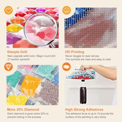 Acudotr Bird Diamond Art Kits for Adults, DIY Home Decor, 12x12 Inch | 5D DIY Diamond Painting kits, Full Round Drill Design, Easy for Beginners, Complete Tools Set, Prefect Handmade Gift