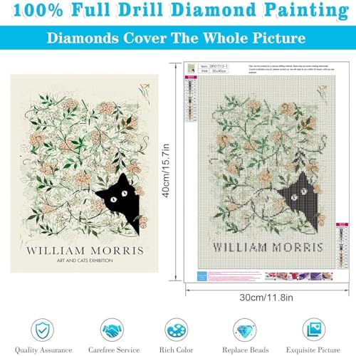4 Pack Black Cat Diamond Art Kits for Adults Diamond Painting Kit Beginner - color: DP01713, size: Round Drill