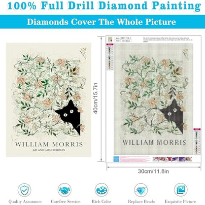 4 Pack Black Cat Diamond Art Kits for Adults Diamond Painting Kit Beginner - color: DP01713, size: Round Drill