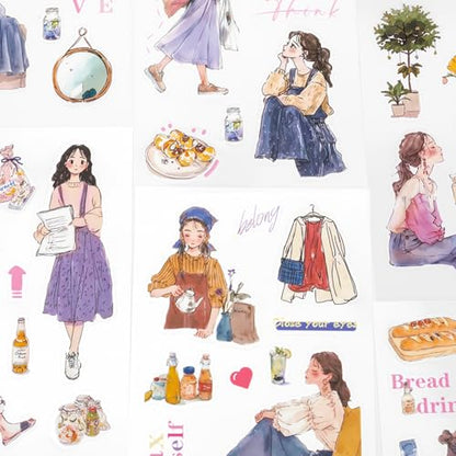 Dreamland Haven Sticker Scrapbooking Supplies for Junk Journal, 20 Sheets PET Stickers - Vintage Journaling Stickers, Ephemera Sticker Book Pre Cut(TZ-009-006) - style: Dreamland Haven