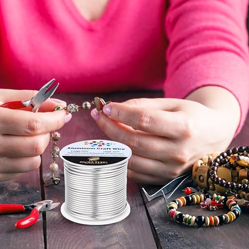 9 Gauge Aluminum Wire 52 Ft (Silver, 3mm), Metal Armature Wire for Sculpting, Aluminum Craft Material, Jewelry Making, Bendable for Crafts, Beading & Floral Design by Simba Steel - style: 9 Gauge x 52 FT