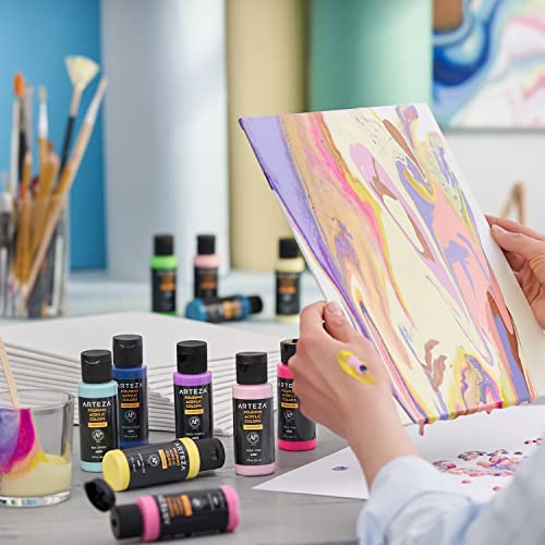 ARTEZA Canvas Panels, 8 x 10 in, Pack of 14, 100% Cotton Pre-Primed Canvas Boards for Acrylic, Oil, Gouache, Tempera, Pouring Paint, Crafts, and Mixed Media - size: 10"L x 8"W