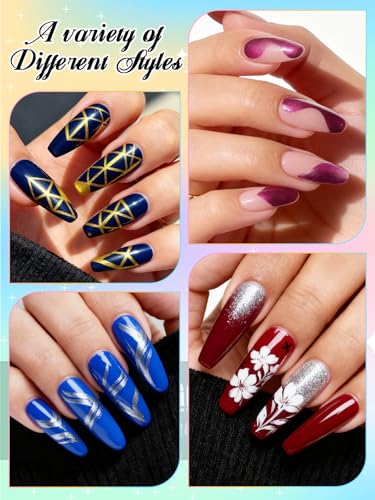 12 Colors 3D Nail Art Pens Set Kalolary Double-headed Nail Point - color: P