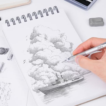 Nicpro 22PCS Metal Mechanical Pencil Set in Case for Drawing Writing - color: Silver, style: 0.5 0.7 0.9 2.0