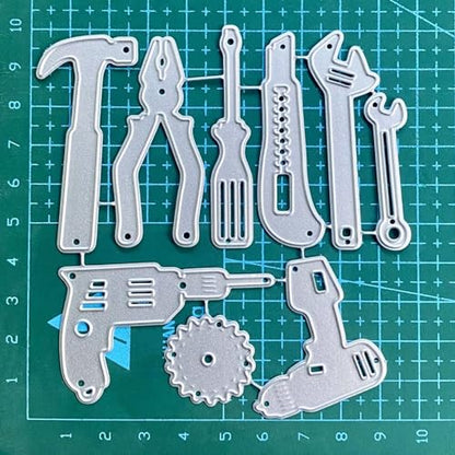 Repair Tools Cutting Dies for Making Men's Cards Metal Dies Handmade DIY Paper Cards Album Decoration Stencils Template Embossing for Card Scrapbooking Craft (Tools) - style: Repair tools