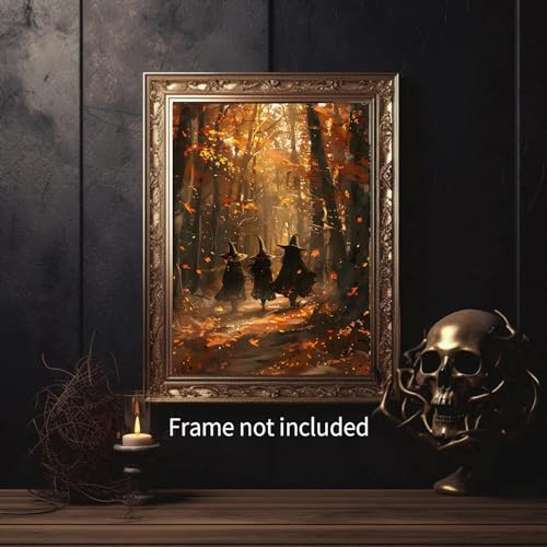 AIBOERL Paint by Numbers Kit for Adults Beginner,Fall Witch, 12X16In | DIY Paint by Number for Adults, Beginner Friendly, High-Definition Color Canvas, Stress Relief, Home Decor, Gifts, Unframed - color: YH04097