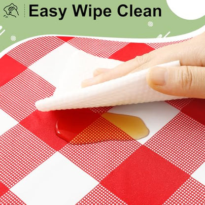 misaya 4 Packs 54 x 78 Inch Buffalo Disposable Table Cloth, Waterproof Plastic Tablecloth, Rectangle Red and White Checkered Table Covers for Picnic, Birthday, Party, Back to School - color: Red and White, size: 54" X 78"