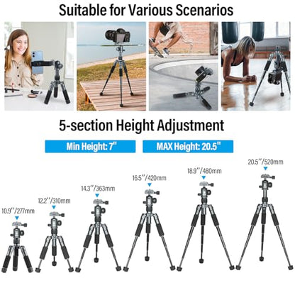 SIRUI AM-TT50 Aluminum Mini Tabletop Tripod, 360° Ball Head, 20" - style: AM-TT50