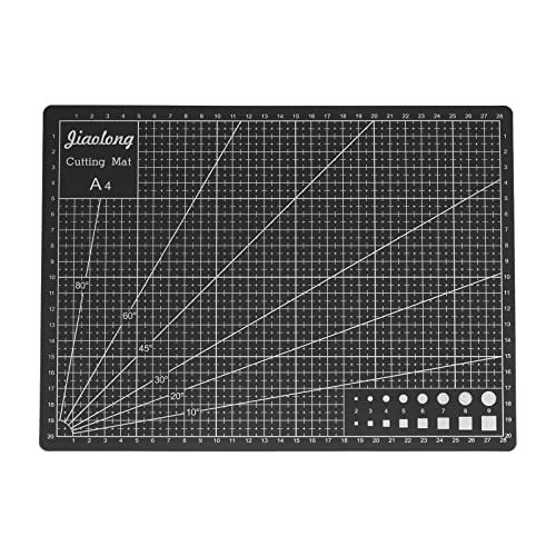 HARFINGTON A4 Self-Healing Cutting Mat 12"x9" Double-Sided Craft Cutting Board for DIY Art Work Sewing Cutting, Black - color: Black, size: 12"L x 9"W