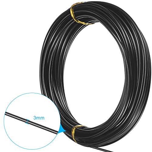 TecUnite 1 Roll Aluminum Wire for Jewelry Making, 10 M X 3 mm, Black - color: Black, size: 10000 mm x 3 mm