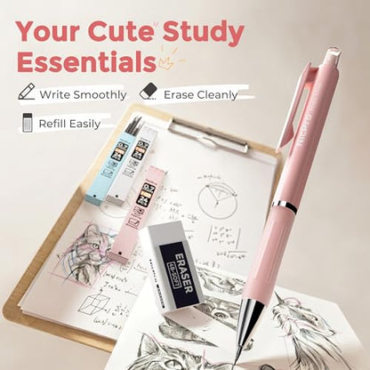 Nicpro Cute Mechanical Pencil, 0.7mm Pastel Pencils for School-6 Pack - style: 6 Pack (0.7mm)