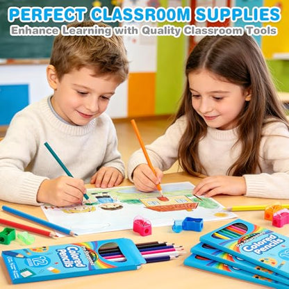 Jyusmile 432 Count Colored Pencils, Bulk 36 Boxes with 36 Sharpeners