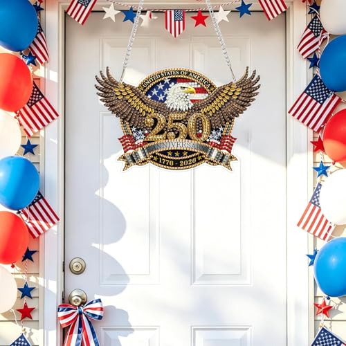 ARPADAMO Hanging Ornament Diamond Art Kits for Adults Eagle 7.2x4.6in | 5D Patriotic DIY Special Shaped Crystal 4th of July Independence Day Diamond Painting Kit,Window Hanging Gift for Home Garden - color: DP03976