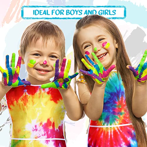 SATINIOR 2 Pcs Kids Art Smock Toddler Apron Artist Painting Apron | Painting Smocks for Kids, Toddler Paint Smock, Waterproof, Sleeveless, Boys Girls, with 3 Pocket, for Age 3-10 Years - style: Rainbow