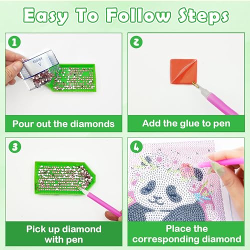 Diamond Art Kits for Kids - 6 Pack 5D Diamond Painting Kits - Arts and Crafts for Kids Ages 8-12 - Full Drill Cute Animals Dimond Art Painting Kits - DIY Big Gem Art - Home Wall Decor Gifts 6x6 Inch