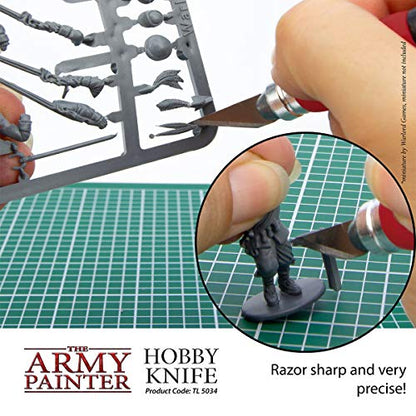 The Army Painter Hobby Knife - Stainless Steel Craft Knife with Soft Grip and 5 Extra Precision Blades - Craft Knife Set, Art Knife & Mouldline Remover for Metal and Plastic Miniatures