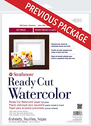 Strathmore Watercolor Paper Pack 11"X14"-6 Sheets -140311 - color: White, size: 11x14
