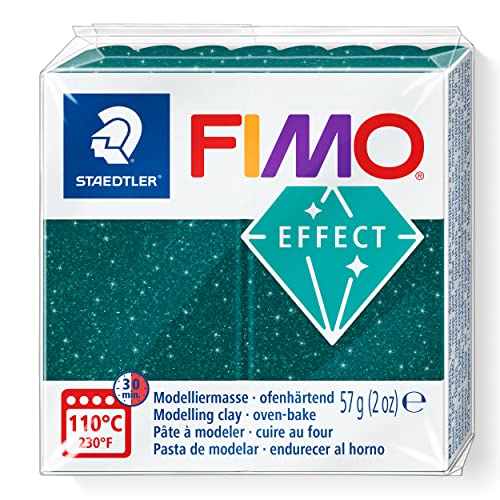 STAEDTLER 8010-562 FIMO Effect Oven-Hardening Polymer Modelling Clay - Galaxy Green (57g) - color: Galaxy Green, size: 57 g (Pack of 1)