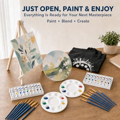 Hdviai Sip and Paint Kit for Couples, 56-Piece Set with Easels and Canvas - size: 58Pack 8 x 10inch