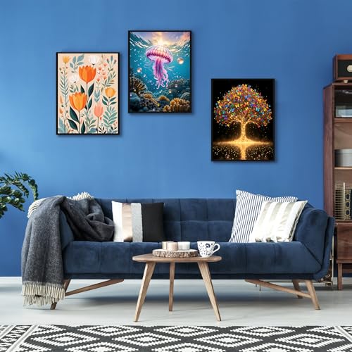 Yeadiffy Diamond Art Painting Kits for Adults Diamond Art Kits for Adults Beginners,5D Translucent Gems Diamond Painting,DIY Full Drill Diamond Gem Art and Crafts 12x16inch (Jellyfish) - color: Jellyfish