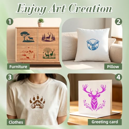 Forest Animal Stencils for Crafts Reusable 25Pcs Stencils(5.8X5.8 inch) - color: Animal 4