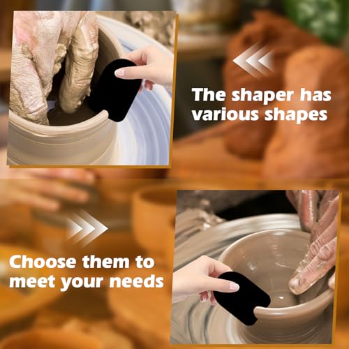 7pcs Pottery Ribs Tool Set, HSSZXFR 6x4cm Pottery Clay Ribs for Plate Bowl Slab Forms, for DIY Carving Molds Shapes Sculpting Texturing Mud Trimming, Home or Studio Use