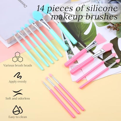 Silicone Brush Applicator Kit,14 Pcs Resin Brush for Crafts Makeup