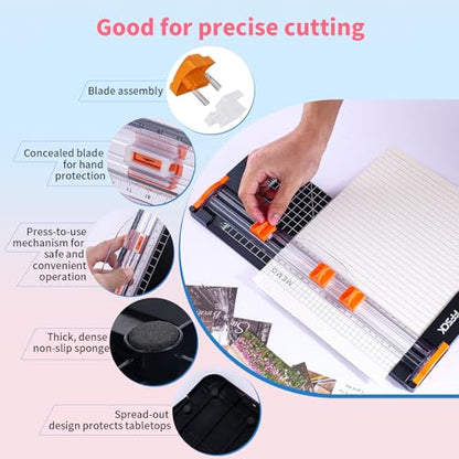 A4 Paper Cutter Slider 12 Inch Paper Trimmer Photo Cutter, Black - color: Black