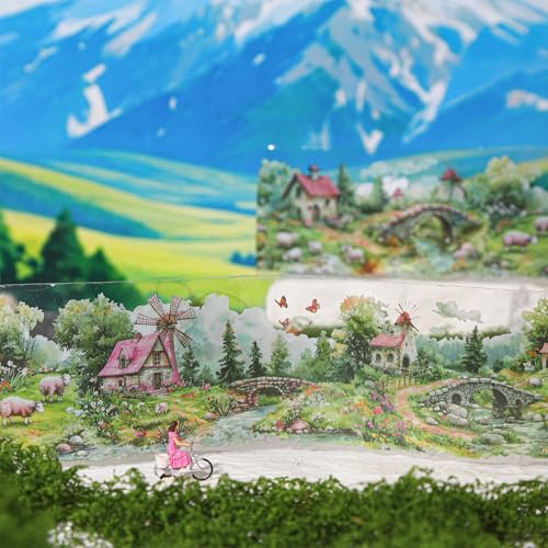 PET Tape Stickers for Journaling Supplies, Garden Stickers for Scrapbook - color: Town