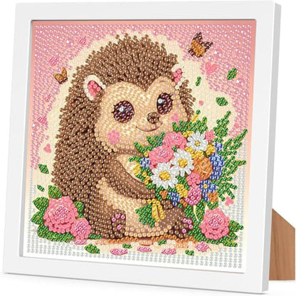 Arttoplus Hedgehog Diamond Art Painting Kits for Kids with Frame 7x7 inch - color: CC978-US
