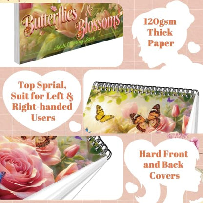Kalysky 3 Pack Adult Coloring Books for Women, Spiral Bound - color: Women's Coloring Book