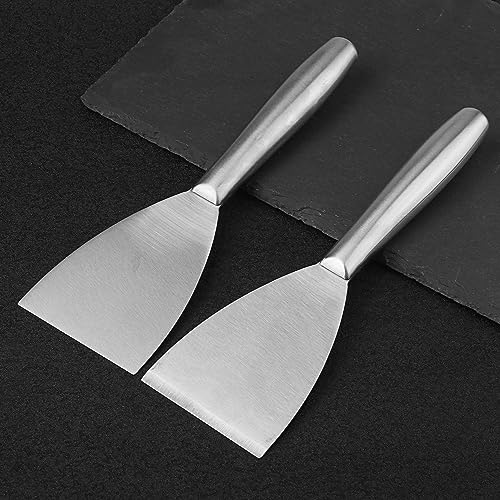 4 Pack 3 Inch Putty Knife Scraper, Putty Knife Set, Stainless Steel Putty Knife, Wallpaper Scraper Paint Scraper Tool for Spreading Drywall Spackle, Plasterboard Mud, Scraping Paint, by GENHAKON.