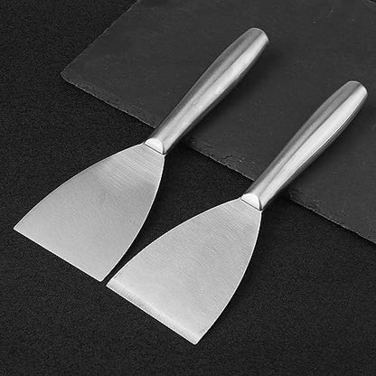 4 Pack 3 Inch Putty Knife Scraper, Putty Knife Set, Stainless Steel Putty Knife, Wallpaper Scraper Paint Scraper Tool for Spreading Drywall Spackle, Plasterboard Mud, Scraping Paint, by GENHAKON.
