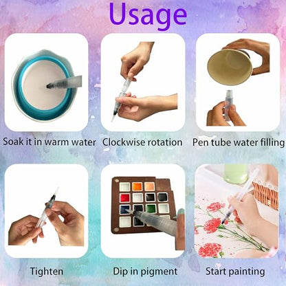 Mini Watercolor Paint Set with 15 Grid Travel Portable Palette Pocket Artists Wooden Gird Paint Box for Kids Painters Students