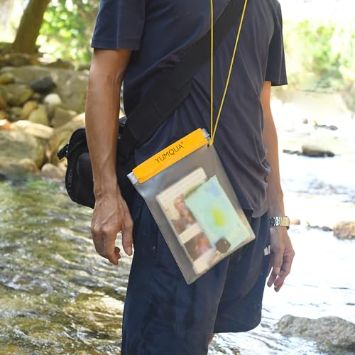 YUMQUA Waterproof Pouch Dry Bags Document Map Holder for Water Sport 3PACK - color: Yellow