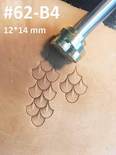 DandS ltd Leather Stamp Tool, Dragon Scale, Professional Steel Craft Tool for Leatherworking, Embossing, Carving & Stamping Leather Projects, Belts Wallets & DIY Projects Compatible with Mallet #62B4 - color: Dragon Scale 0.37" X 0.55"