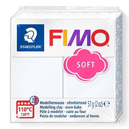 STAEDTLER FIMO 8020 0 Fimo Soft Modelling Clay, 57 g, White - color: White, size: 57 g (Pack of 1)