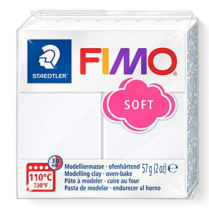 STAEDTLER FIMO 8020 0 Fimo Soft Modelling Clay, 57 g, White - color: White, size: 57 g (Pack of 1)