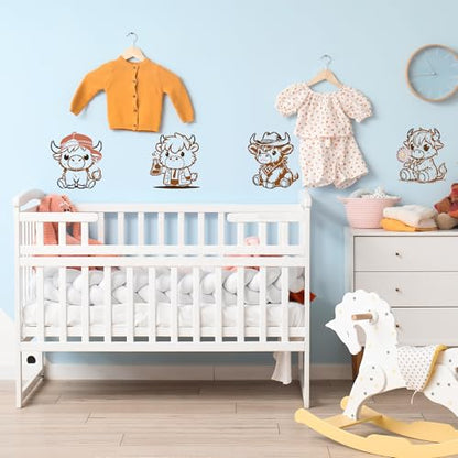 Keluna Highland Cow Stencils for Painting - 15 Pcs Animal Wood Burning Stencils, Farmhouse Cow Print Stencils for Crafts Reusable, Template for Painting on Canvas Wall Furniture Craft - style: highland cow