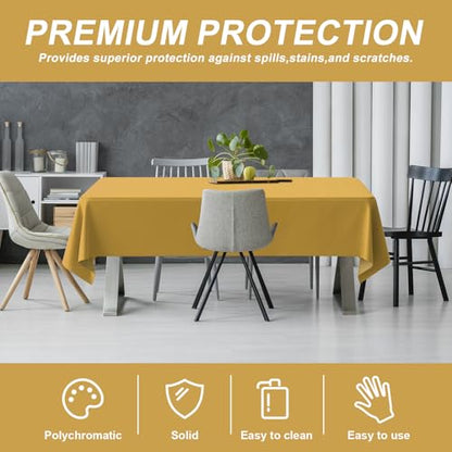 54IN X 160FT Plastic Table Cover Roll with Cutter Box, Cut to Size Plastic Table Cloths for Parties, Birthday, (Gold, 54"x1920") - color: Gold, size: 1920" x 54" (Rectangular)