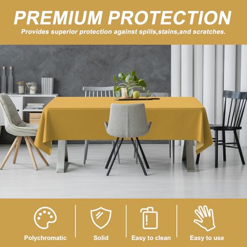54IN X 320FT Plastic Table Cover Roll with Cutter Box, Cut to Size Plastic Table Cloths for Parties, Birthday, (Gold, 54"x3840"(Rectangular)) - color: Gold, size: 3840" x 54" (Rectangular)