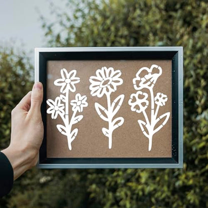 50 Pcs Small Flower Stencils for Painting on Wood,6 "Reusable Floral and Leaf Stencils for Wall Paper,Scrapbooking,Canvas Fabric,Card Making,Pottery,Plastic Boxes - color: Small Flower(50Pcs)