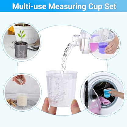 Resin Mixing Cups and Sticks, 70 Packs Epoxy Measuring Cups Kit - 20PCS 200ml Disposable Graduated Cups, 50PCS Wooden Stir Sticks for Mixing Paint, Stain, Epoxy, Resin - color: Clear cups+wooden stick, size: 200ml