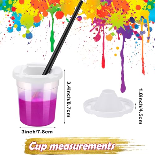 SiliFine 24 Pack No Spill Paint Cup with Lids for Kids | Reusable Plastic Containers, Leak Proof Design, Ideal for Art Projects, Crafts, Painting Activities, Easy to Clean