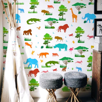 FINGERINSPIRE 16PCS African Animal Stencils for Painting Plants Stencils - color: African Animalss - 16 Pcs