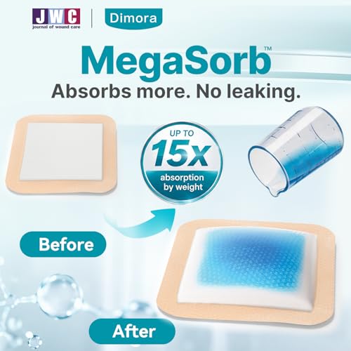 Dimora Large Bandage Silicone Foam Dressing Bordered Adhesive 7x7 - size: 7" x 7" (5 PCS), style: 7" x 7" (5 Pack)