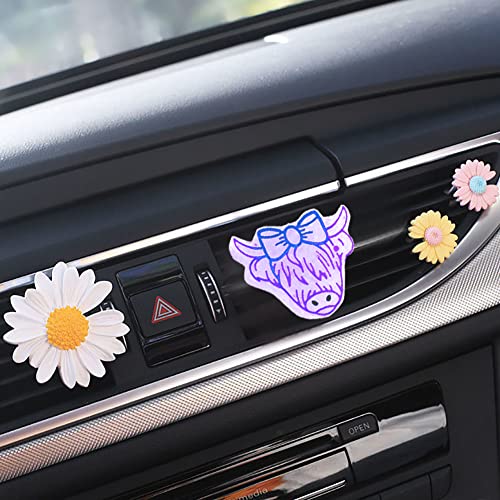 Silicone Molds for Freshies, Highland Cow Car Freshie Mold Car Freshies Supplies Molds Silicone Oven Safe Making Kit with 12PCS Car Vent Clips for Freshies Resin Soap Candles - color: Highland Cow