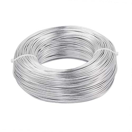 Pandahall 328 Feet Silver Aluminum Craft Wire 15 Gauge Flexible Metal Wires Armature Bendable Wire for Jewelry Making, Bonsai Trees, Sculpting, DIY Crafts Beading Floral